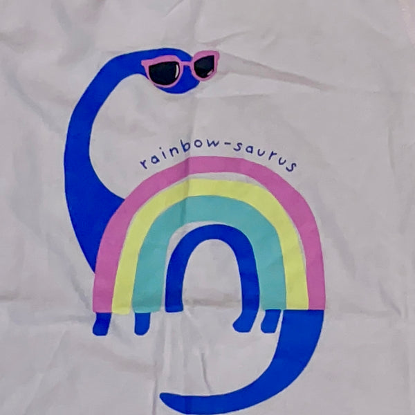 Rumí + Ryder Rainbow Saurus Tank Girls Casual Graphic Pink Top Size 12 New