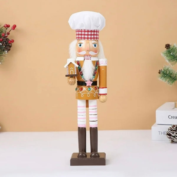 Baker Santa Wood Nutcracker 15” Women Kids Christmas Home Decor New