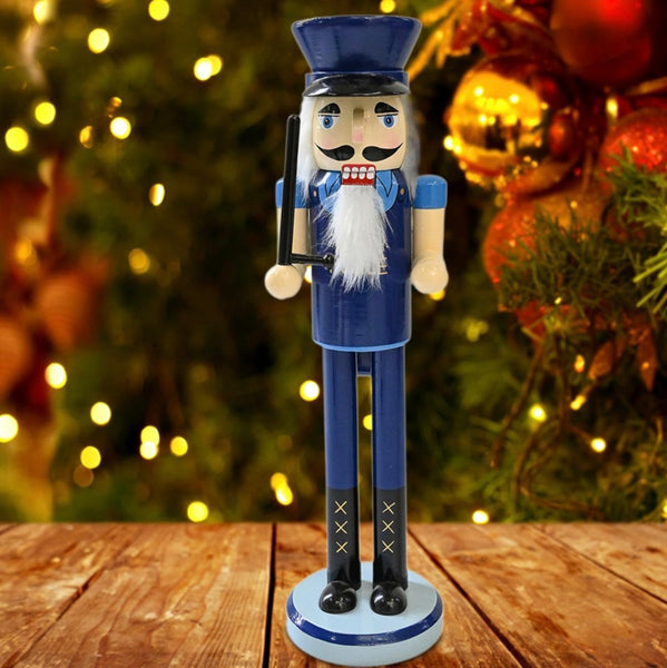 Policeman Santa Wood Nutcracker 15” Women Kids Men’s Christmas Home Decor New