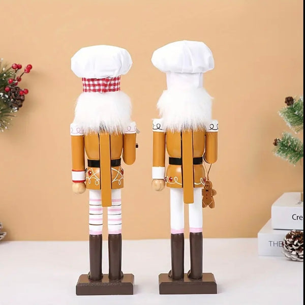 Baker Santa Wood Nutcracker 15” Women Kids Christmas Home Decor New