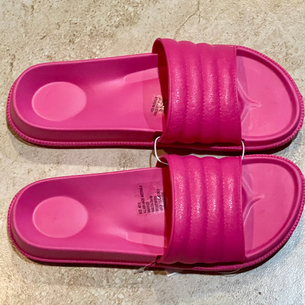 Hot Pink Water Resistant Sandals Womens Casual Lightweight Slides Size 7/8 New