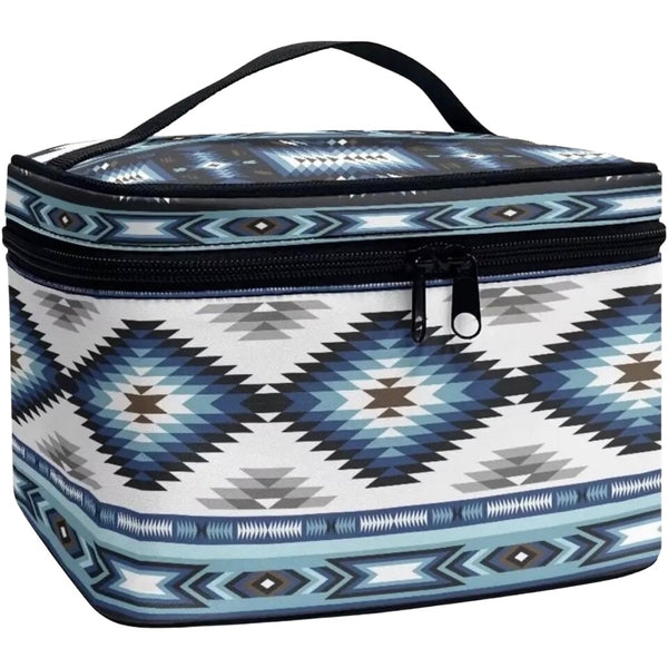 Western Makeup Travel Bag Womens Aztec Portable Cosmetic Toiletry Storage Case