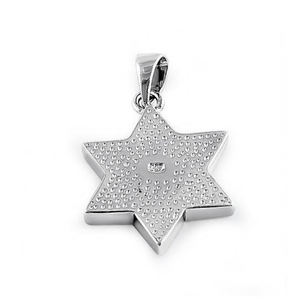 Sterling Silver Blue Lab Opal Star of David Necklace Pendant New