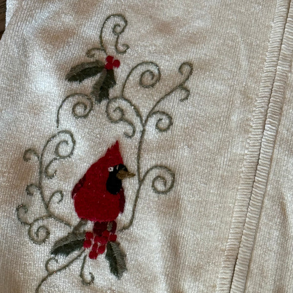 Vintage Allison Daley Size Large Embroidered Christmas Winter Cardinal Sweater