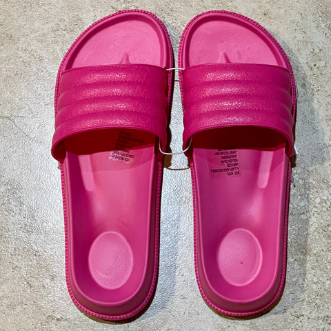 Hot Pink Water Resistant Sandals Womens Casual Lightweight Slides Size 7/8 New