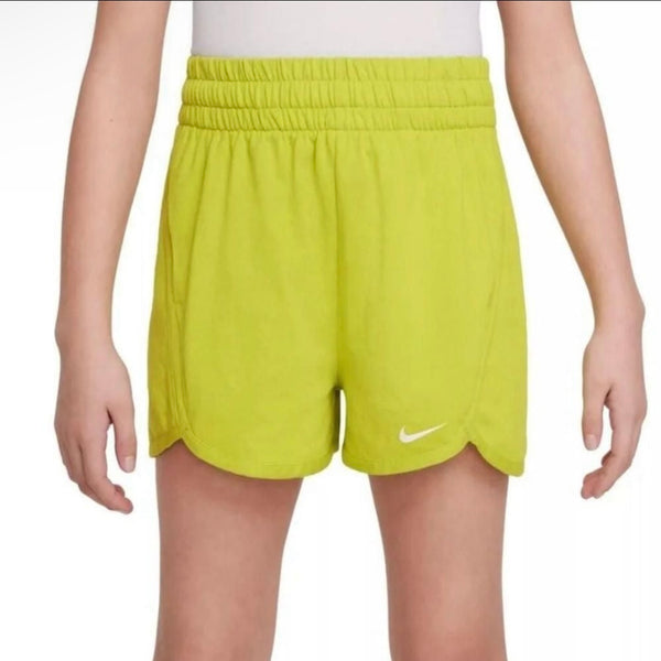 Nike Dri-FIT Breezy Green Training Shorts Big Kids Girls High-Waisted Large New