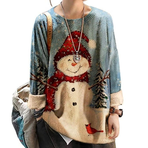 New Womens Christmas Sweater Snowman Graphic 2XL