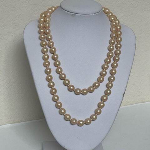 Vintage Ladies 32” Strand Of Champagne 6mm Single Strand