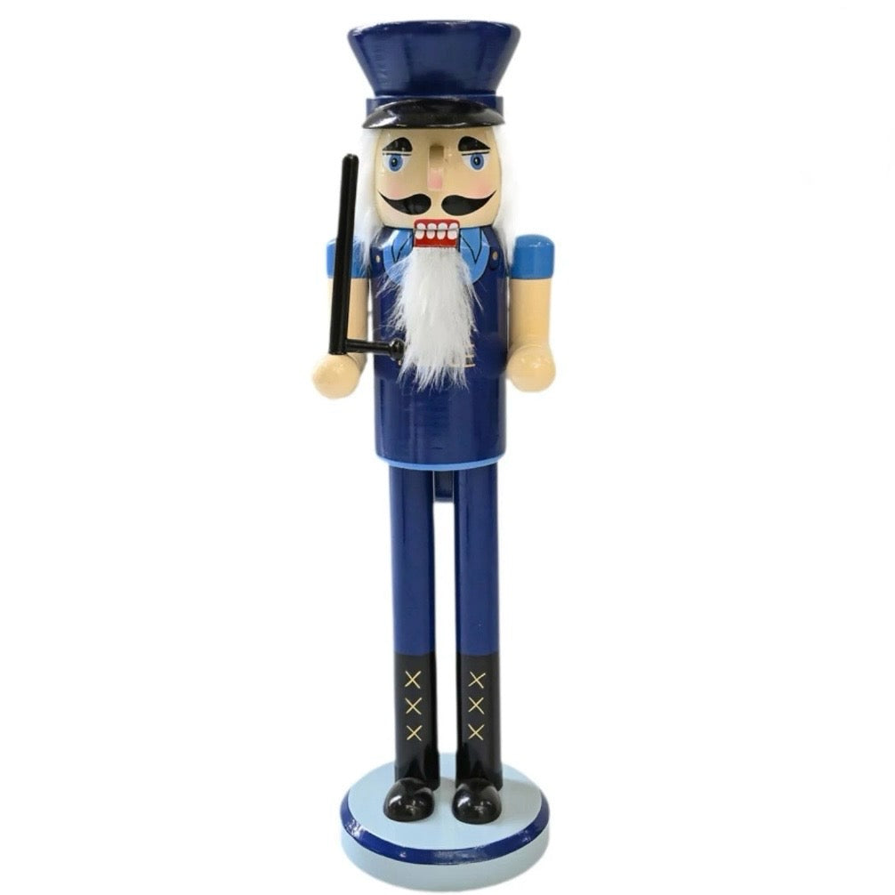 Policeman Santa Wood Nutcracker 15” Women Kids Men’s Christmas Home Decor New