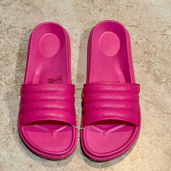 Hot Pink Water Resistant Sandals Womens Casual Lightweight Slides Size 7/8 New