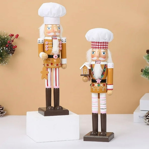 Baker Santa Wood Nutcracker 15” Women Kids Christmas Home Decor New