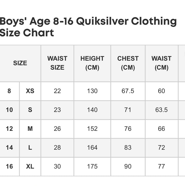 Quiksilver Boys' Everyday 19 Inch Length Youth Grey Boardshorts 27 (L) New