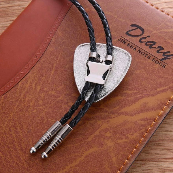 Triangle Black Agate Stone Bolo Tie Mens Casual Western Cowboy Accessory