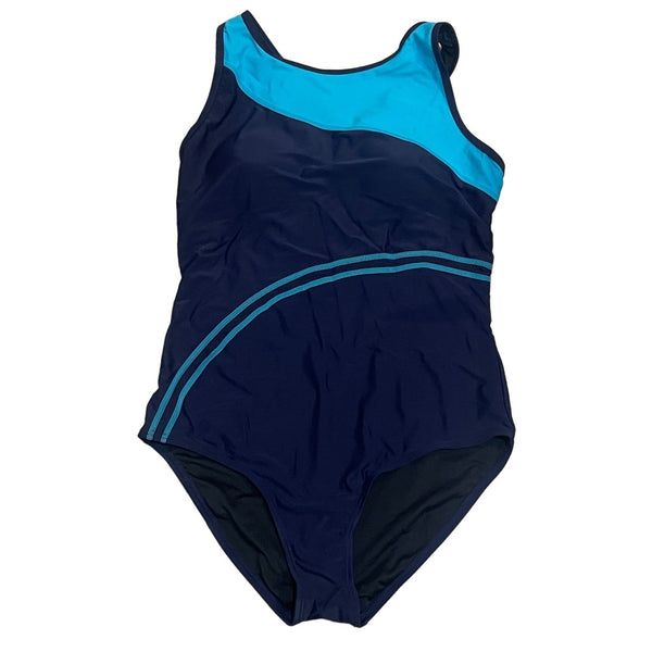 Athletic Swimsuits for Women One Piece Color Block Sporty Slimming Bathing Suit Size Large