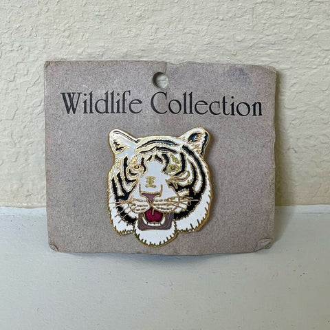 Vintage Gift Creations Cloisonné White Tiger Pin