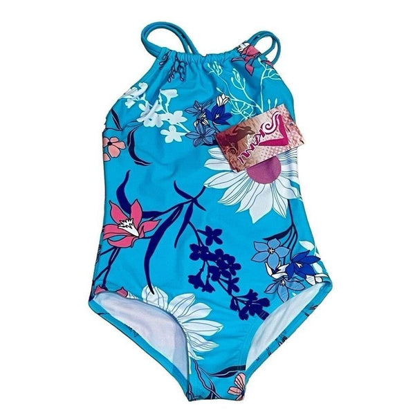 Kanu Surf Jasmine Beach Sport Halter One-Piece Swimsuit Little Girls Size 7 New