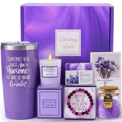 Lavender Spa Basket Set Gifts for Women Mom Best Friend