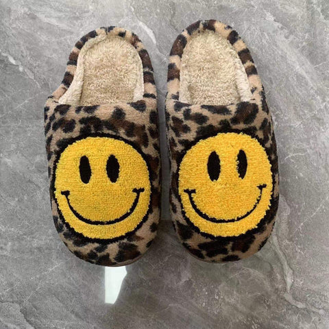 Leopard Happy Face Slippers