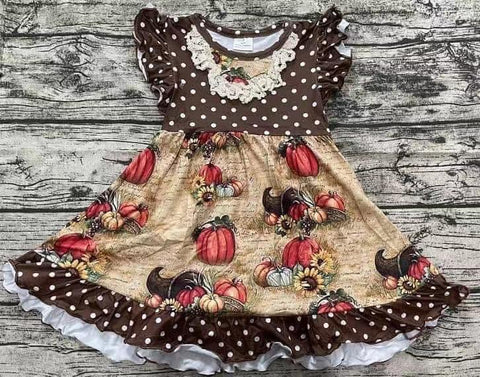 Girls Pumpkin Fall Dress